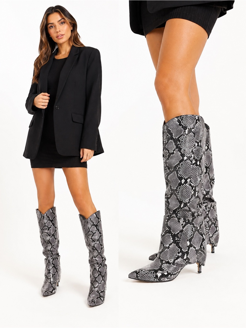 Marc Fisher LTD Nairine Snakeskin Knee High Boots 8.5M NWOB $329
